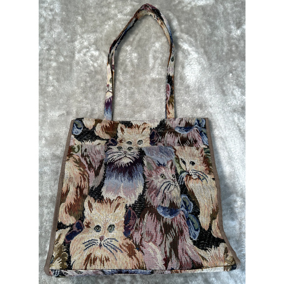Show Me Your Kitties Cat Lady Brocade Large Tote Bag Cool Funny - Picture 1 of 10